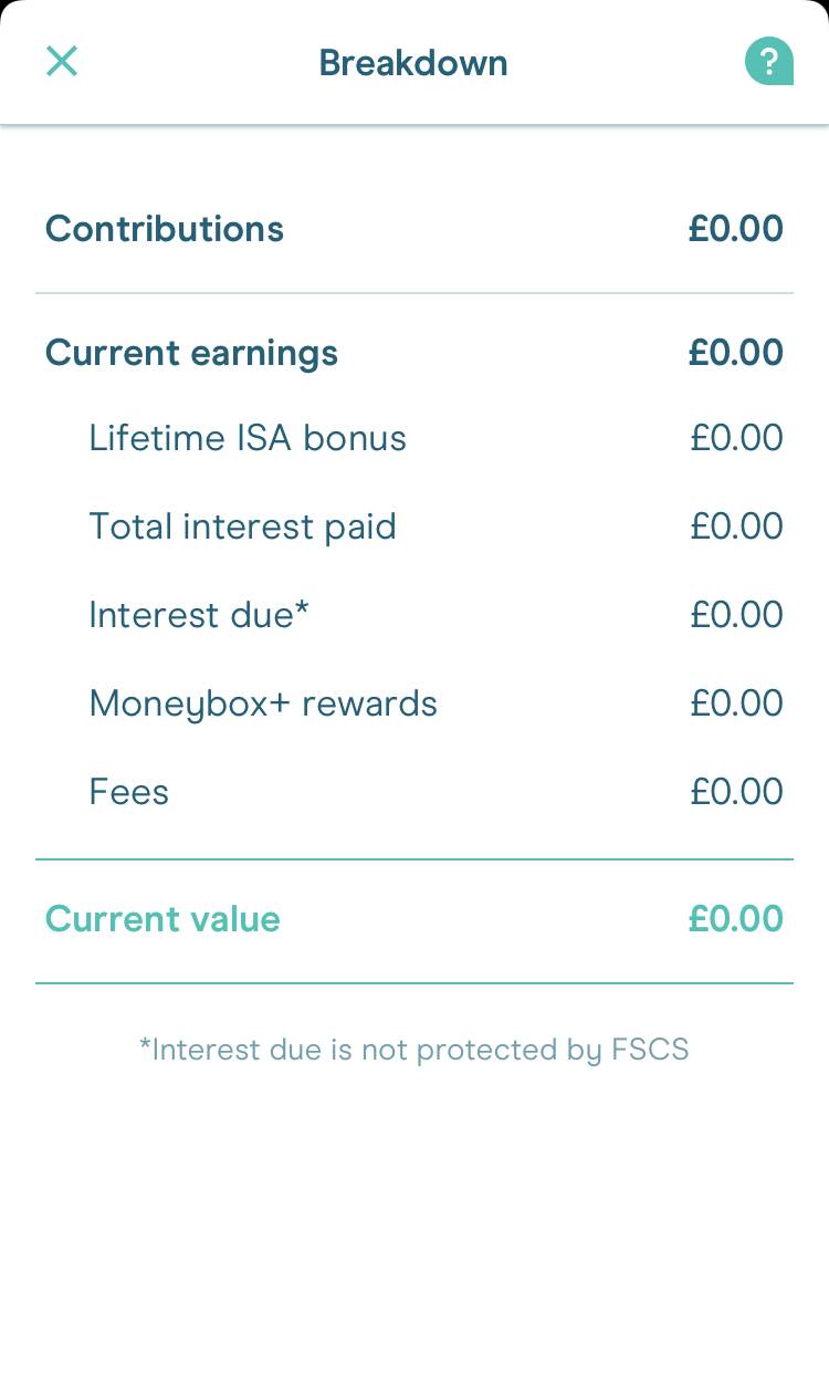 Moneybox App Account Breakdown