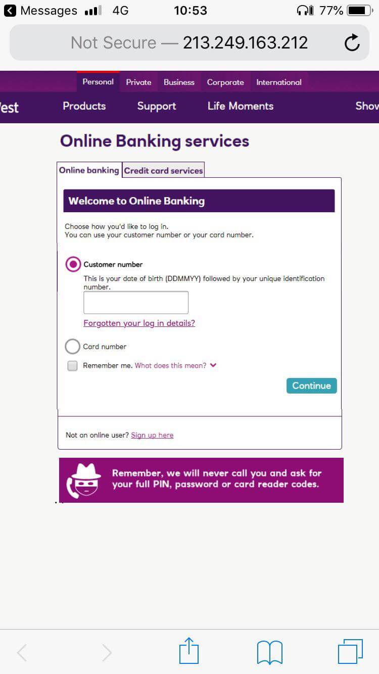 NatWest scam message