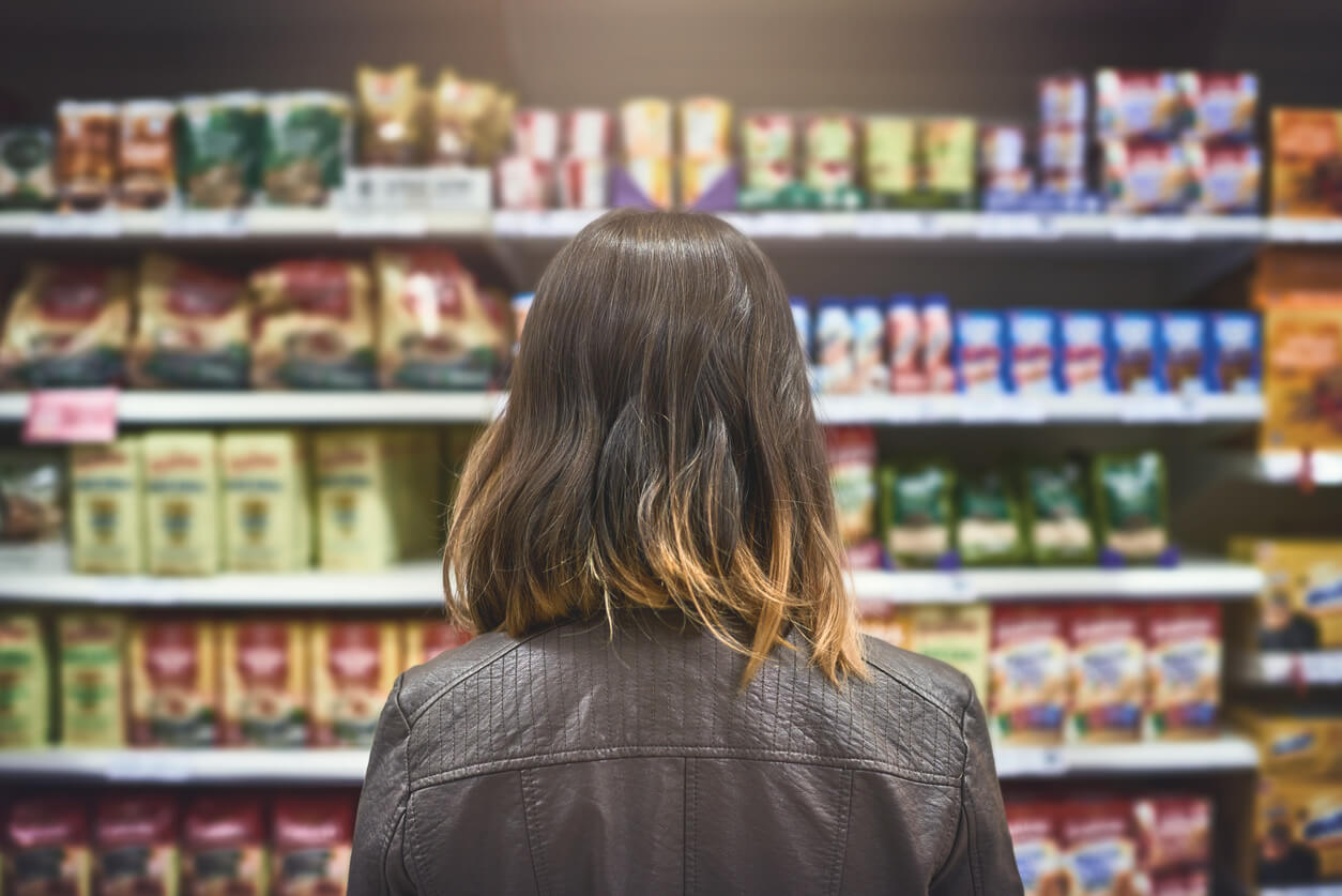 Woman shopping for groceries 