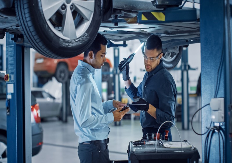 An MOT being carried out