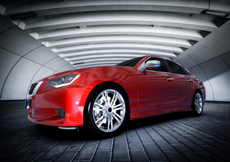 brand new car in red