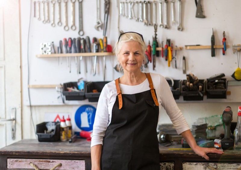 Business woman in her workshop