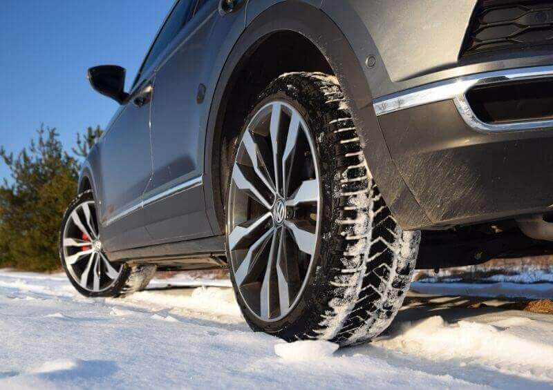 Car driving in snow