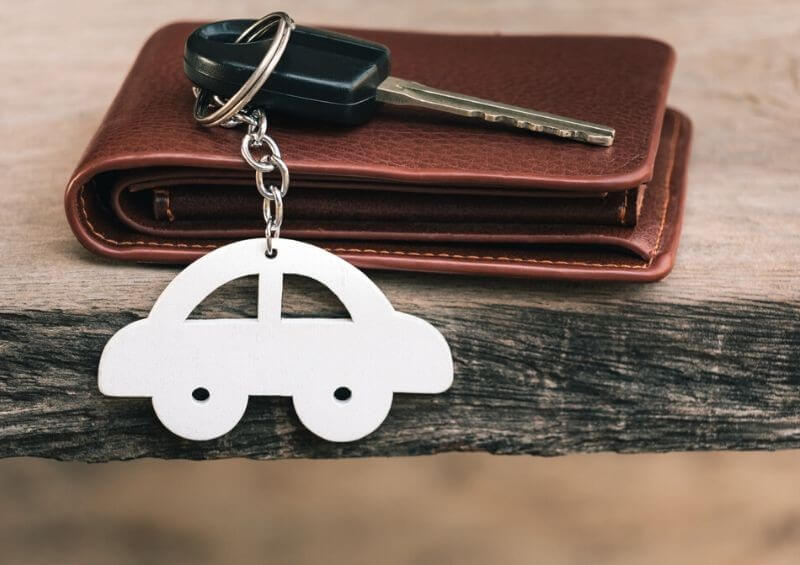 Car keys on wallet