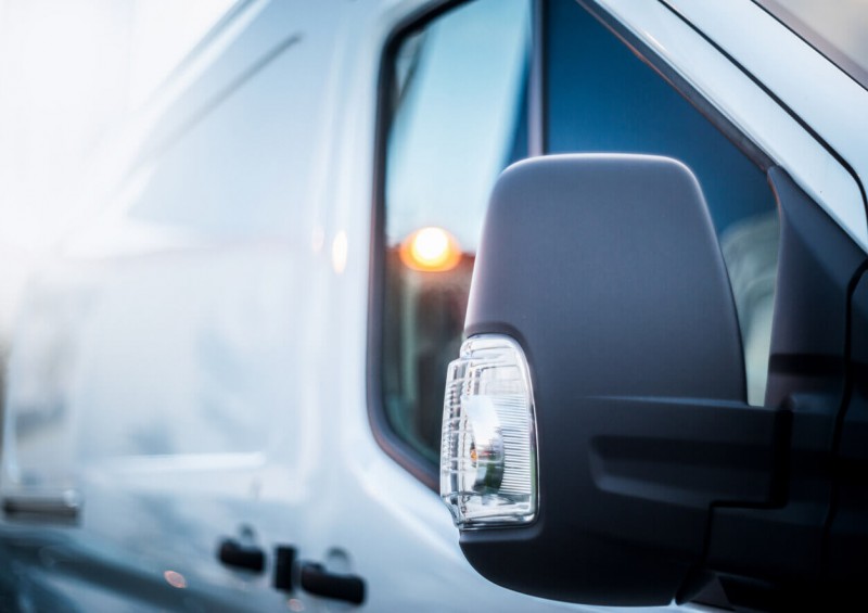Close up of van and wing mirror
