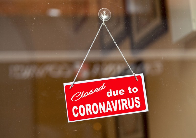 Coronavirus self employed shop window sign