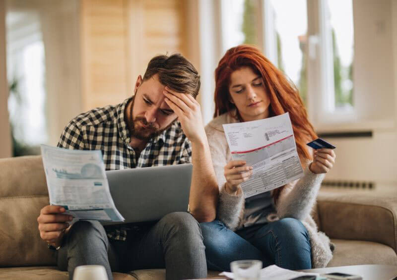 Couple stress over bills