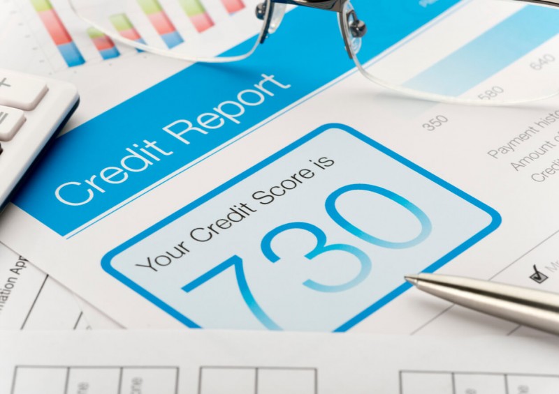 Credit report documents with notes