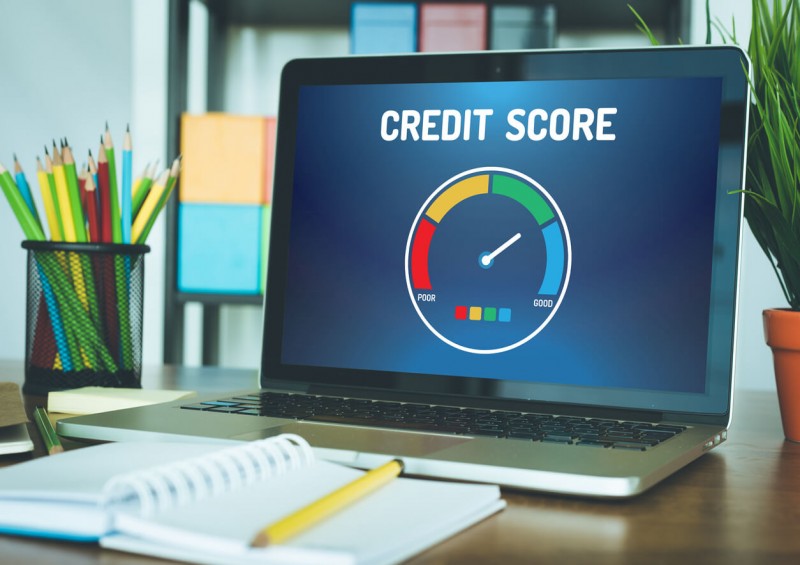 Credit score on laptop