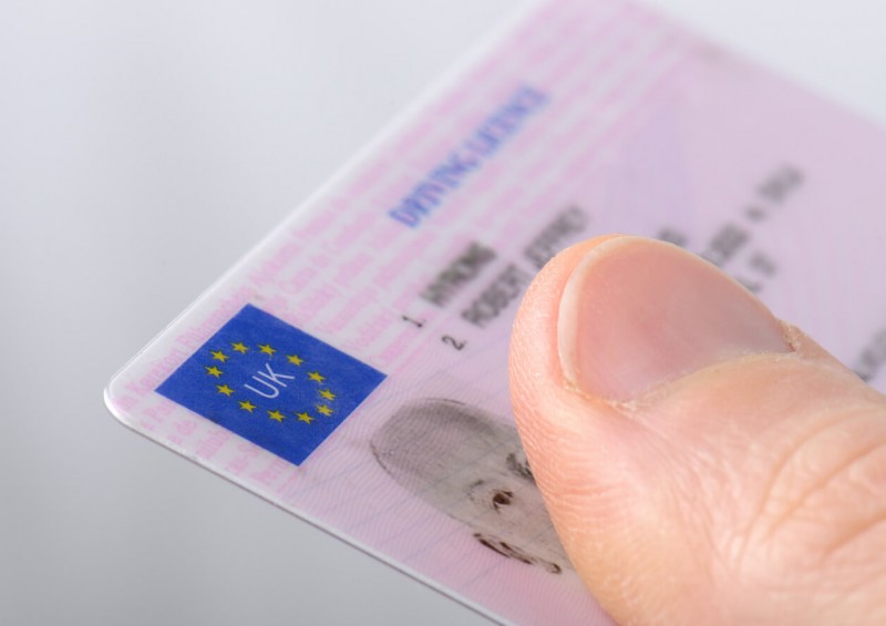 Driving licence in hand