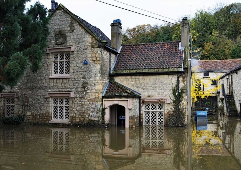 Flooded building