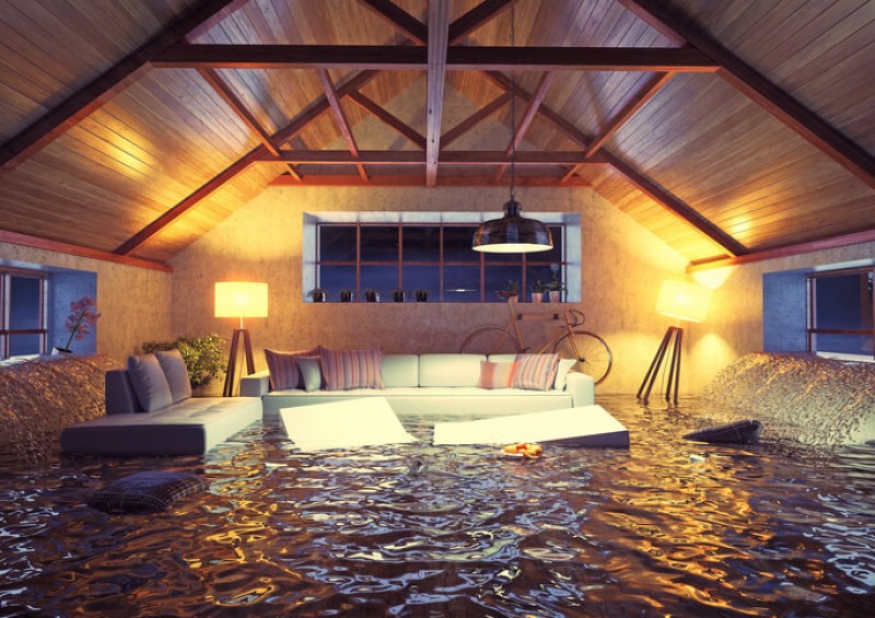flooded home