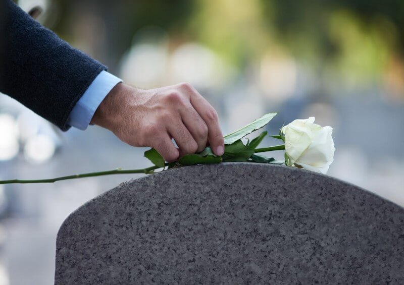 flower on grave
