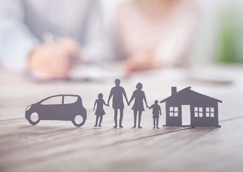 Home and car insurance graphic figures