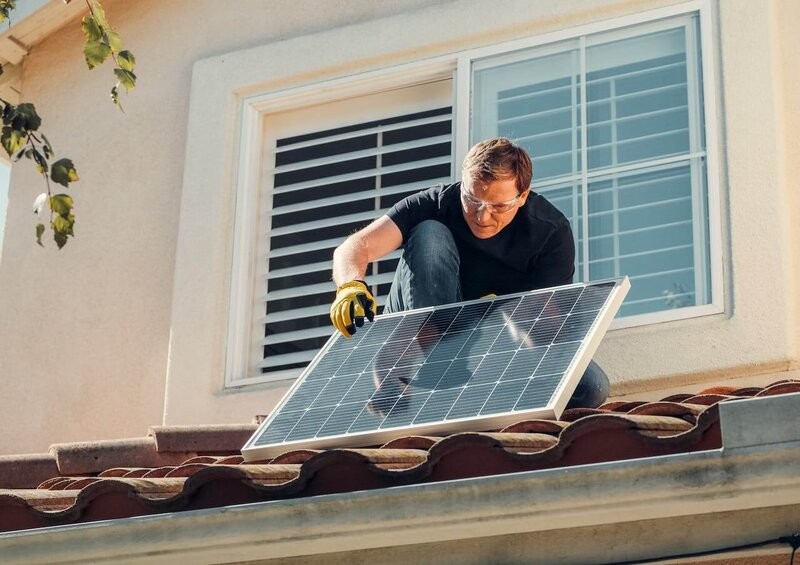 Installing solar panel on roof