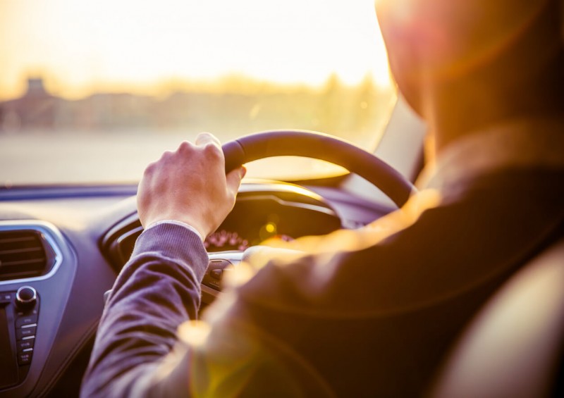 Man driving safely