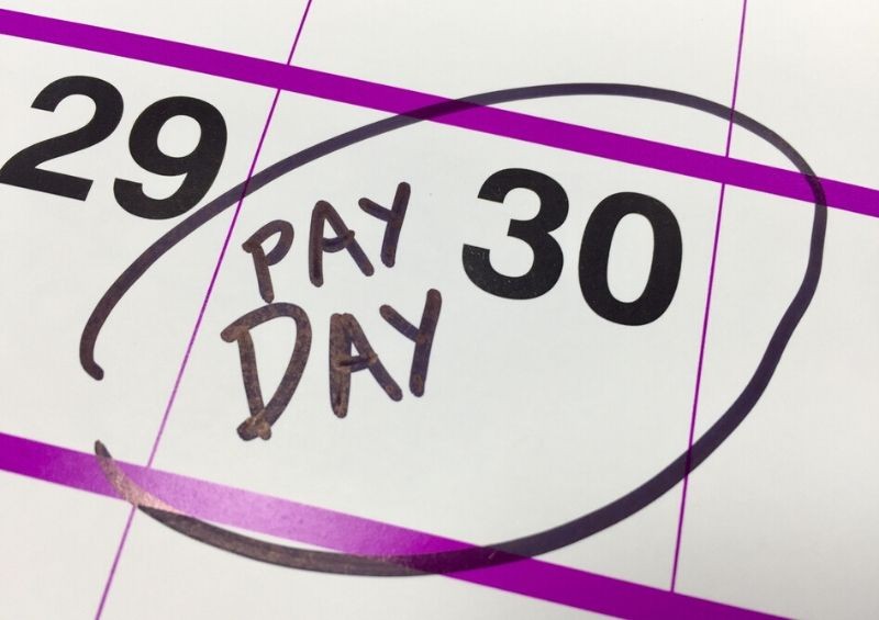 Monzo early pay day calendar