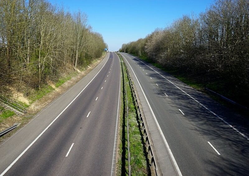 Motorway with hard shoulder
