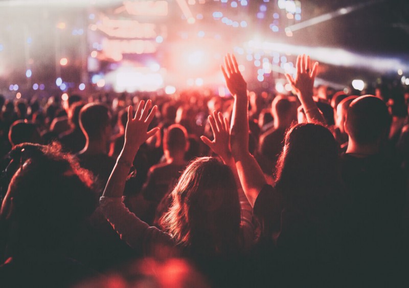 People dancing at festival concert