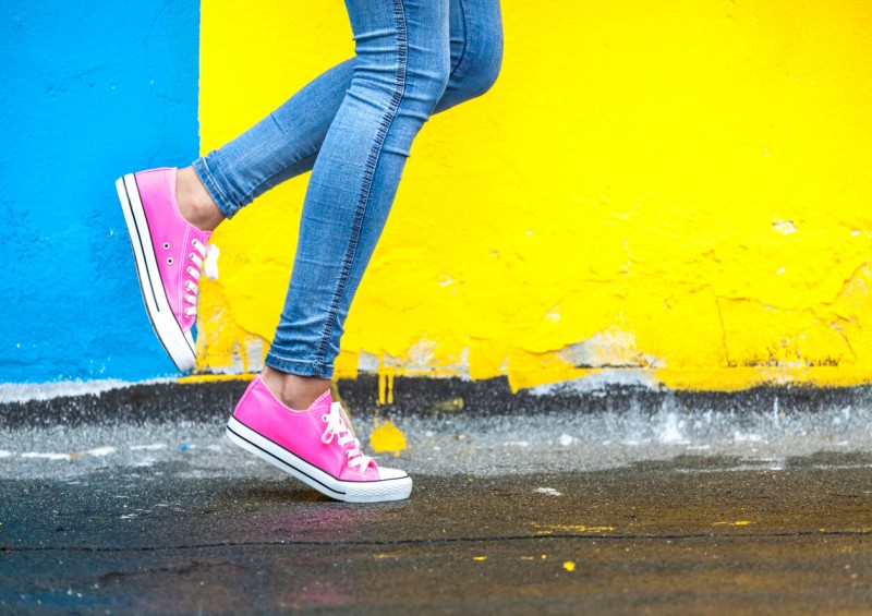 Person running in the street
