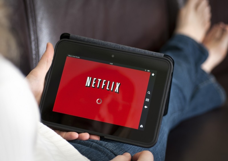 Watching Netflix on a tablet