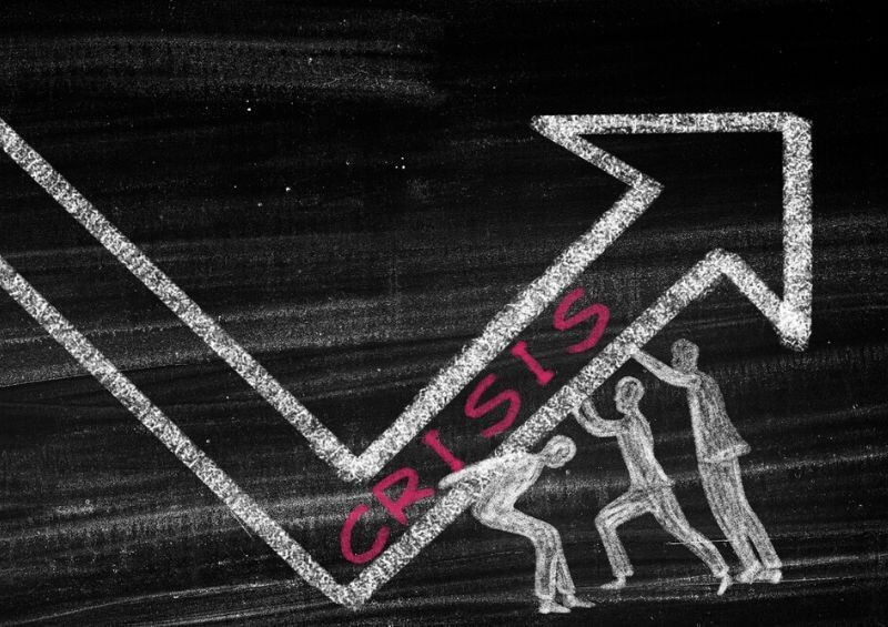 Recession crisis illustration