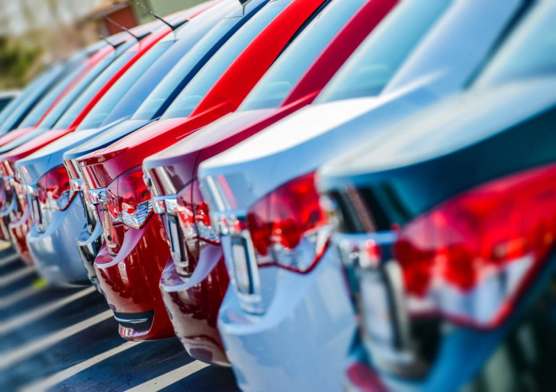 row of lease cars