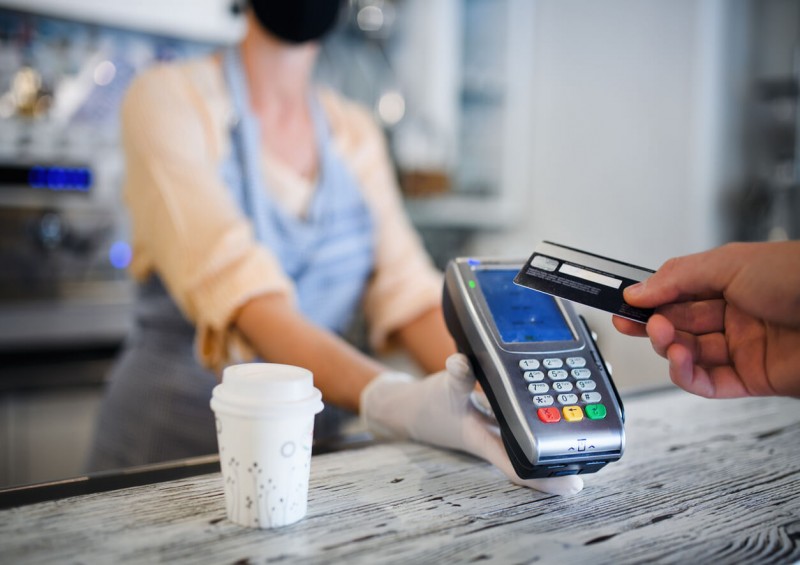 Someone paying with a credit card