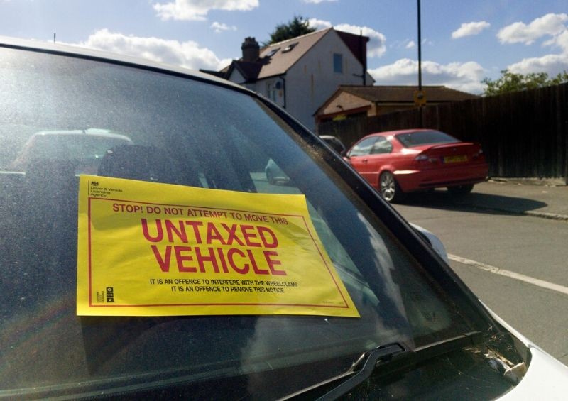 Untaxed vehicle sticker