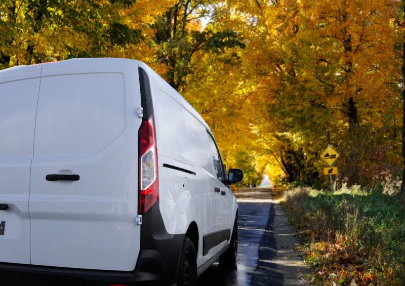 van on the road
