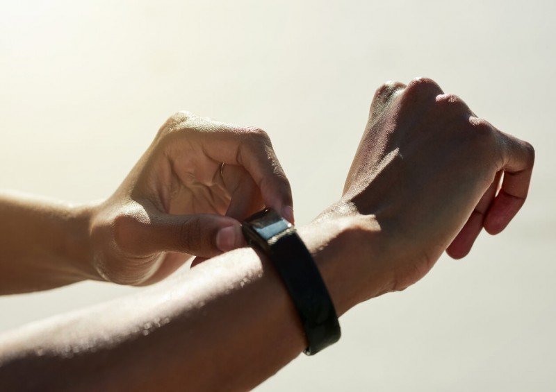 Wrist with fitness tracking device
