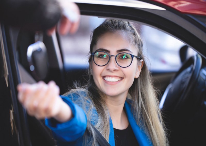 Young driver getting her first car