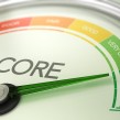Credit score guage pointing to excellent