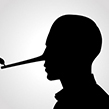 Silhouette of man with long pointy nose