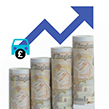 Simple diagram showing an increase in car insurance premiums