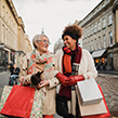 Two ladies Christmas shopping together